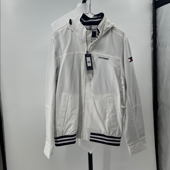 Tommy Hilfiger White Hooded Jacket - Picture 1 of 6